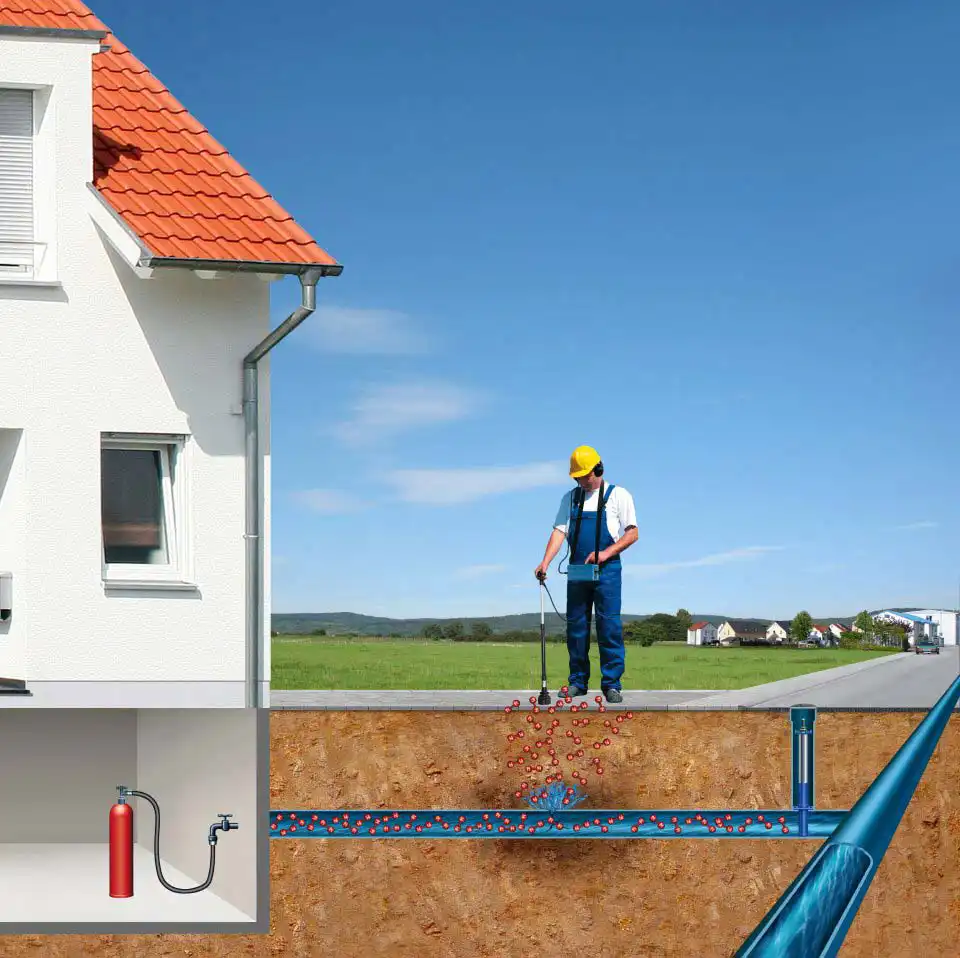 Ricerca perdite acqua tramite gas tracciante